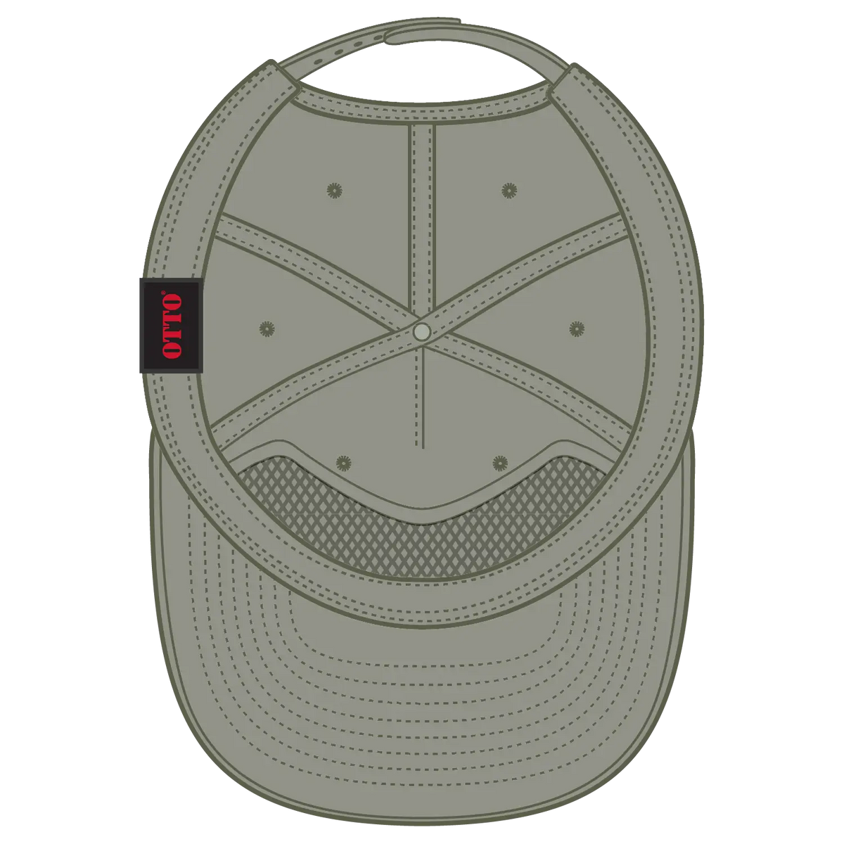 Otto 9505-2 5 Panel Pro Style Baseball Cap - Ol. Green - 7 3/8’’ - 5/8’’