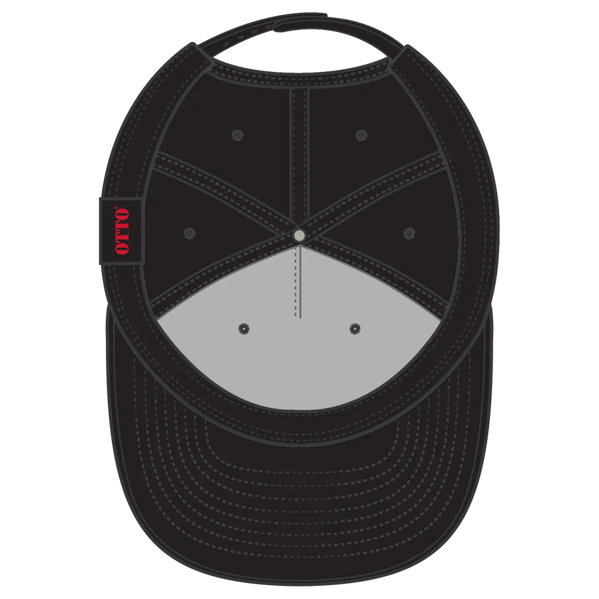 Otto 9505-3 5 Panel Pro Style Baseball Cap - Black - 7 3/8’’ - 5/8’’