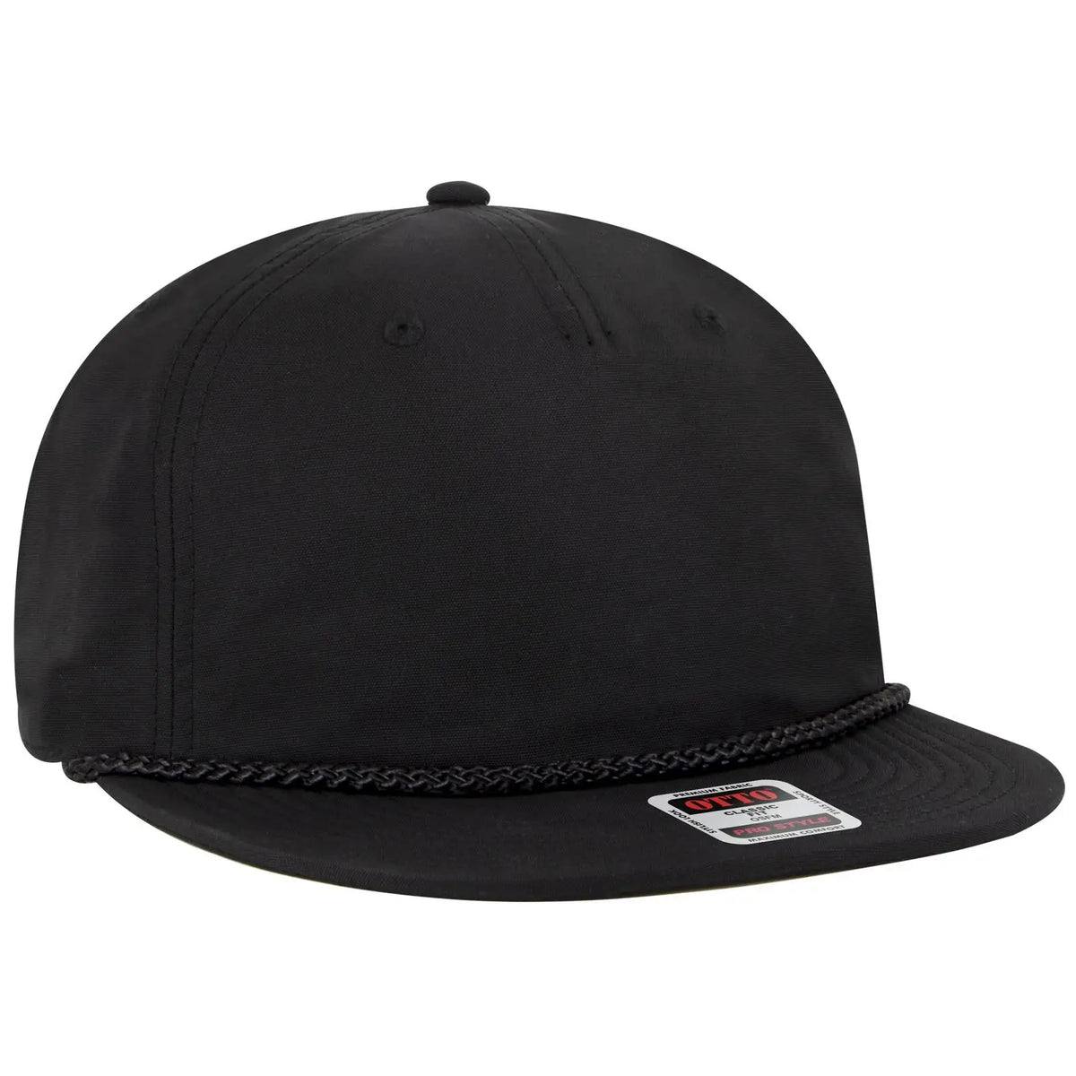 Otto 9505-3 5 Panel Pro Style Baseball Cap - Black - 7 3/8’’ - 5/8’’