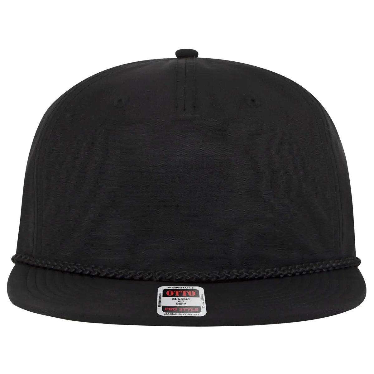Otto 9505-3 5 Panel Pro Style Baseball Cap - Black - 7 3/8’’ - 5/8’’