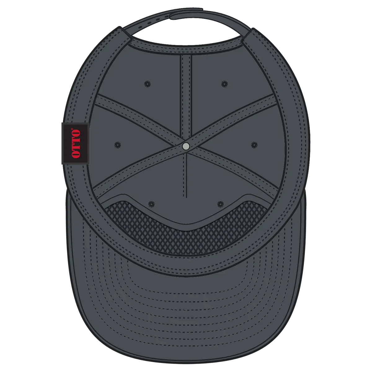 Otto 9505-3 5 Panel Pro Style Baseball Cap - Char. Gray - 7 3/8’’ - 5/8’’
