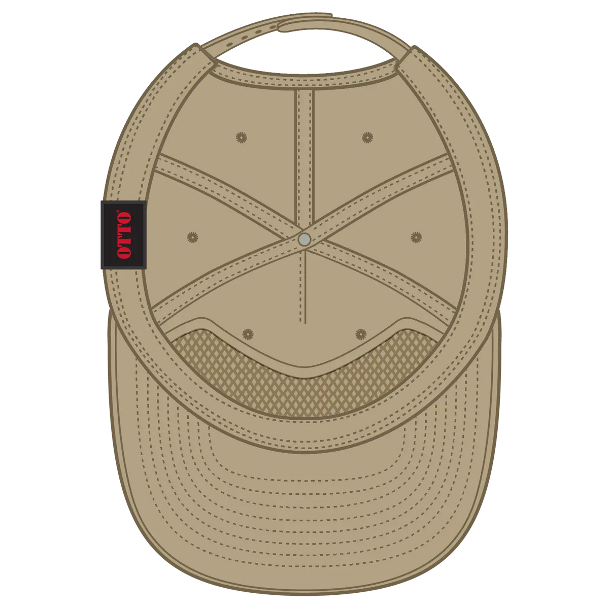 Otto 9505-3 5 Panel Pro Style Baseball Cap - Khaki - 7 3/8’’ - 5/8’’