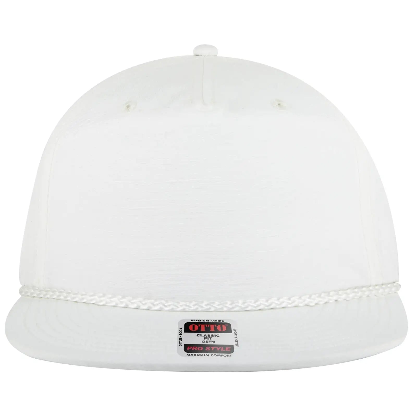 Otto 9505-3 5 Panel Pro Style Baseball Cap - White - 7 3/8’’ - 5/8’’