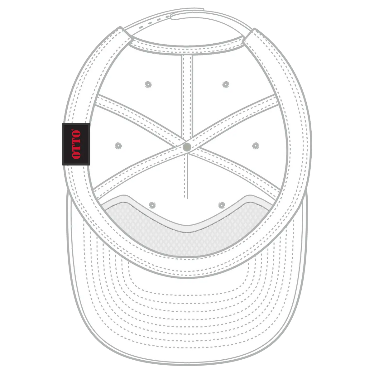 Otto 9505-3 5 Panel Pro Style Baseball Cap - White - 7 3/8’’ - 5/8’’