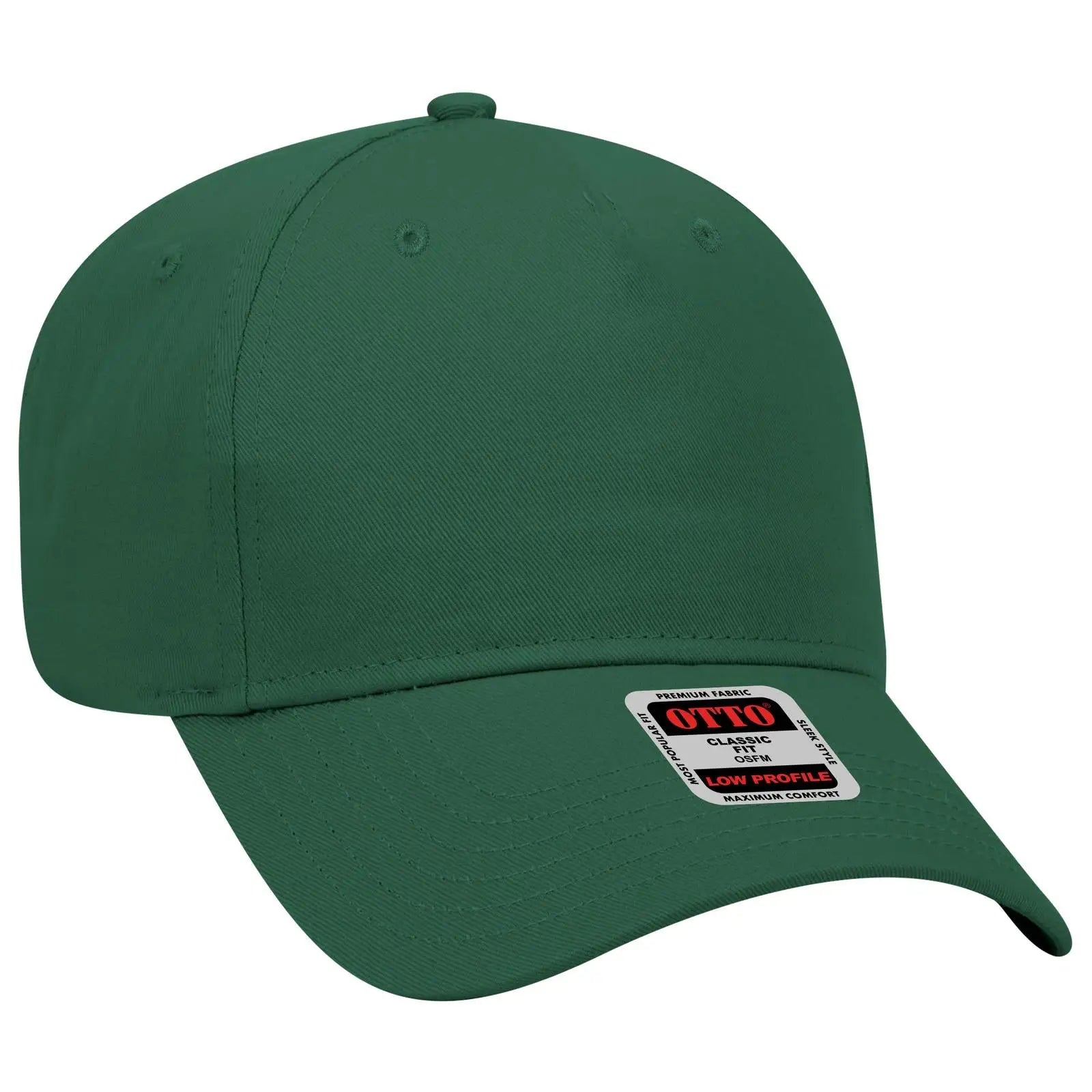 Otto 99-598 5 Panel Low Profile Baseball Cap - Dk. Green - 7 3/8’’ - 5/8’’