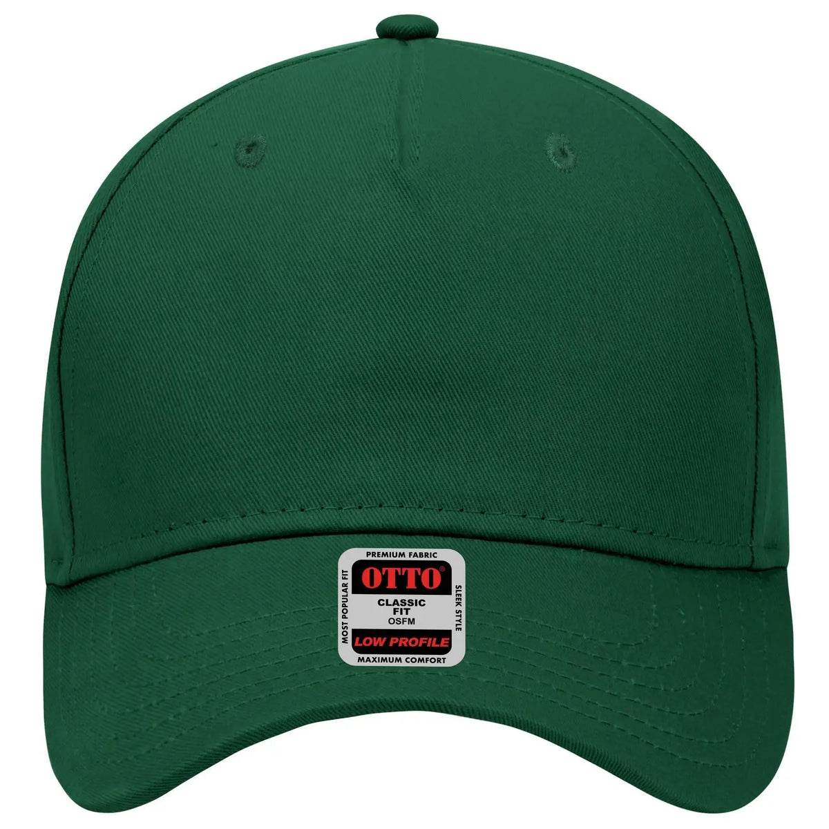 Otto 99-598 5 Panel Low Profile Baseball Cap - Dk. Green - 7 3/8’’ - 5/8’’