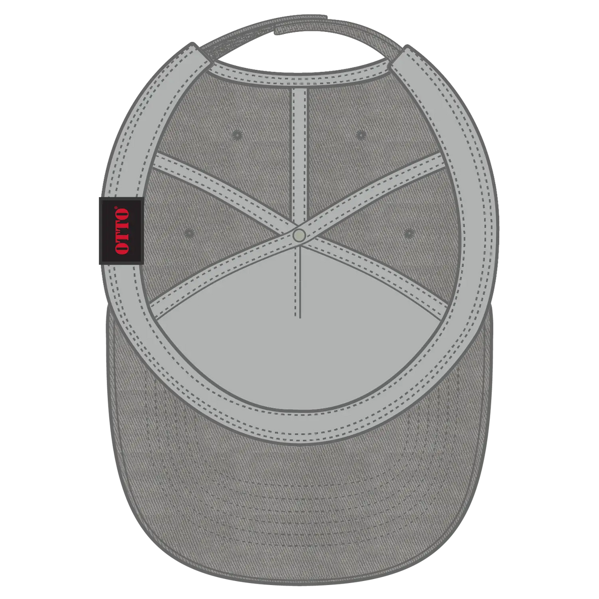 Otto 99-598 5 Panel Low Profile Baseball Cap - Gray - 7 3/8’’ - 5/8’’