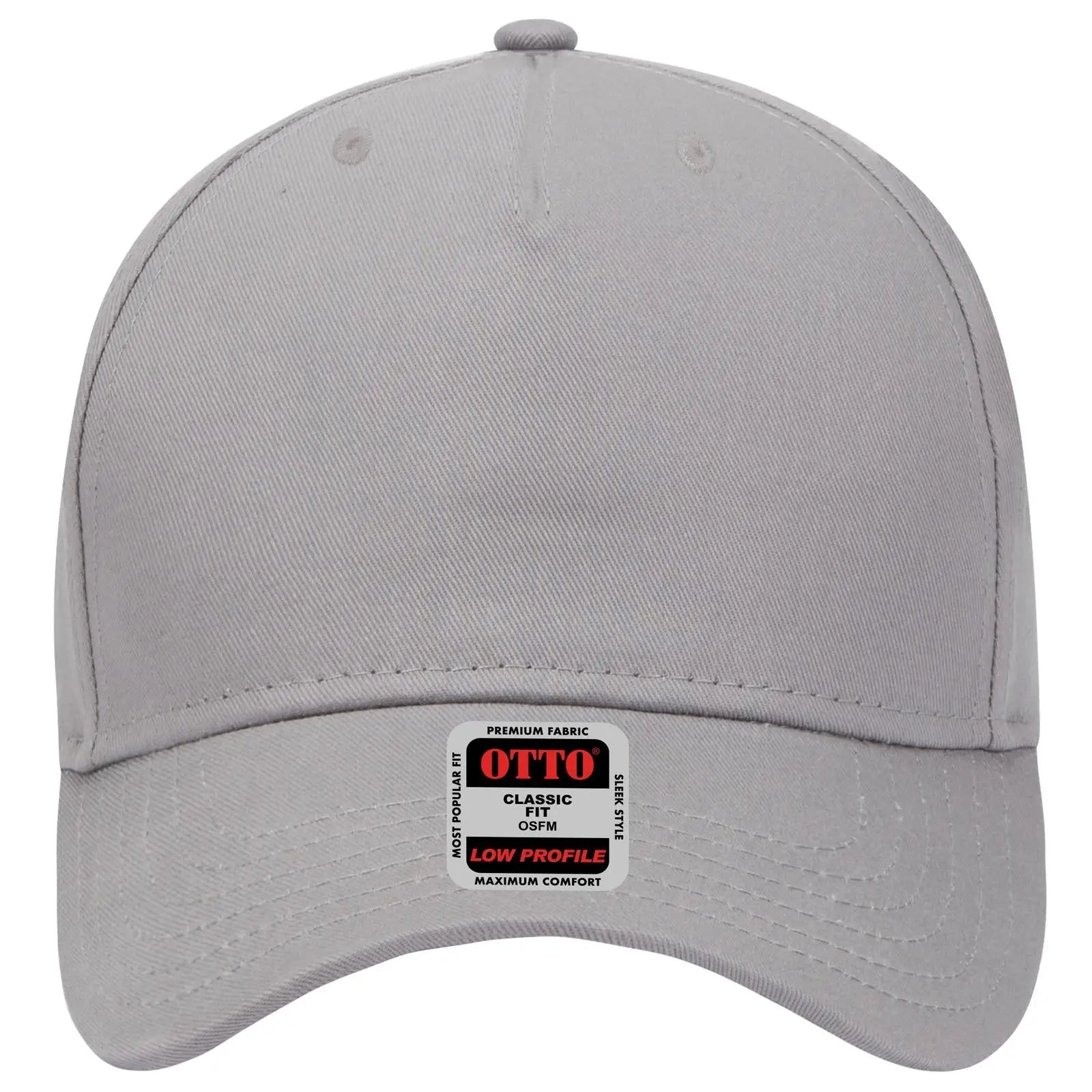 Otto 99-598 5 Panel Low Profile Baseball Cap - Gray - 7 3/8’’ - 5/8’’