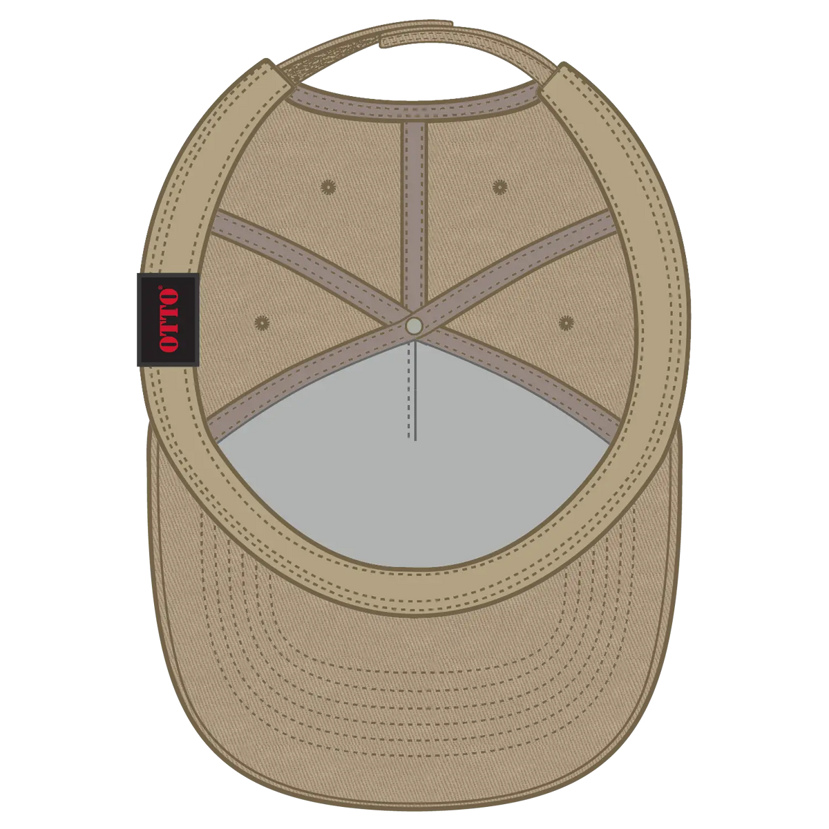 Otto 99-598 5 Panel Low Profile Baseball Cap - Khaki - 7 3/8’’ - 5/8’’