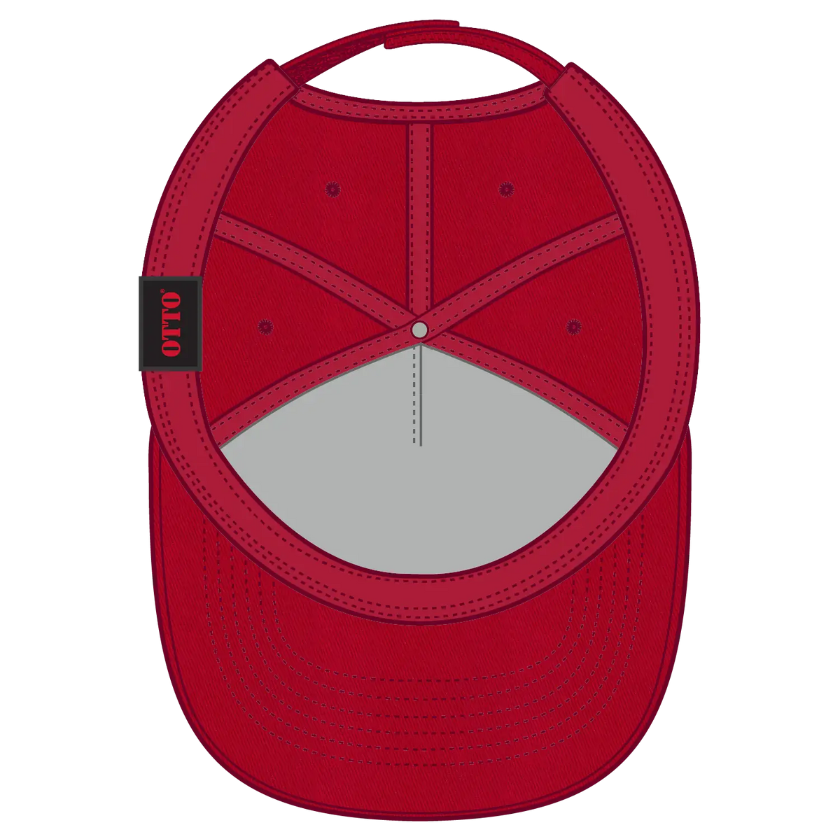 Otto 99-598 5 Panel Low Profile Baseball Cap - Red - 7 3/8’’ - 5/8’’