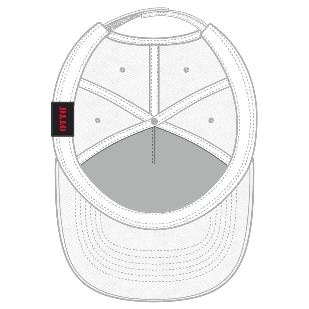Otto 99-598 5 Panel Low Profile Baseball Cap - White - 7 3/8’’ - 5/8’’
