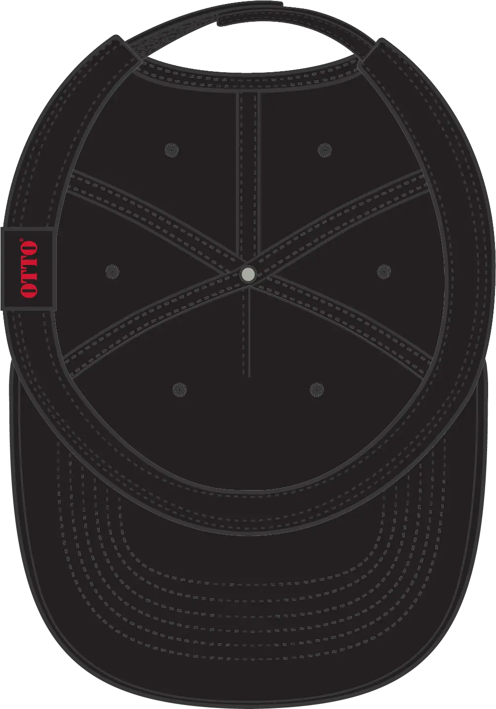 Otto 99-940 5 Panel Low Profile Dad Cap - Black - 6 1/2’’ - 7 5/8’’