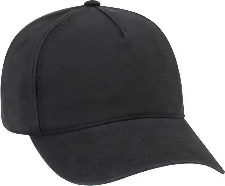 Otto 99-940 Ultra Soft Superior Garment Washed Brushed Cotton Twill 5 Panel Low Profile Pro Style Cap - Black
