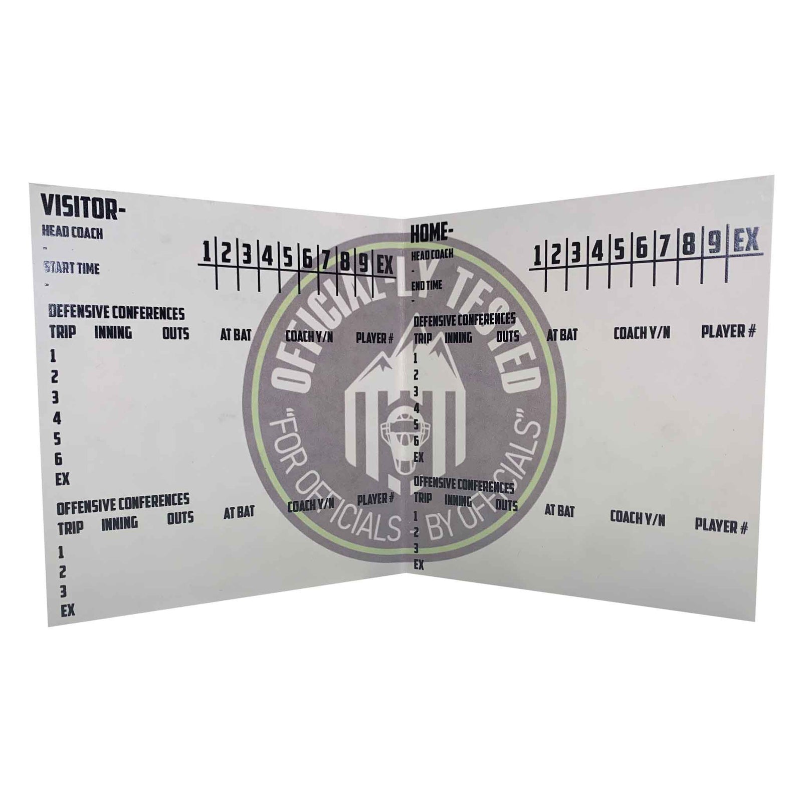 Out West Officials Game Card Tracker - 10 Cards