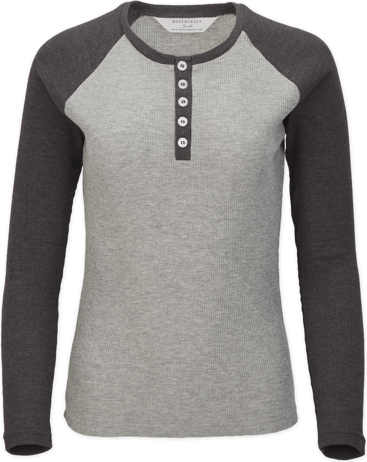 OXF HTHR-CHARCL BOXERCRAFT  WAFFLE KNIT HENLEY  grouped