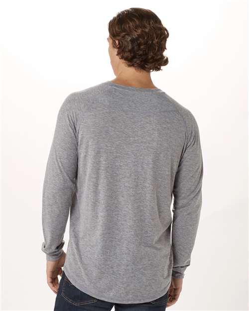 Oxford Heather Henley Long Sleeve T-Shirt - BM3101