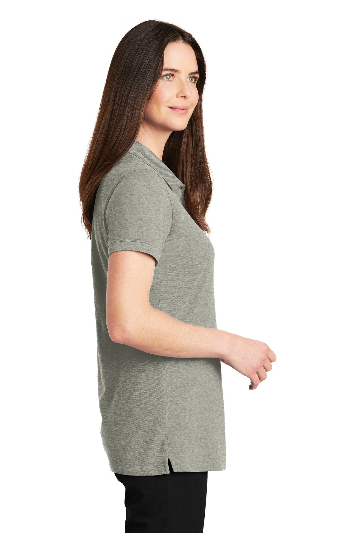 Oxford Heather Port Authority Women's EZCotton Polo. LK8000