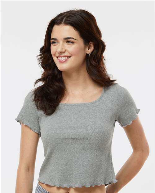Oxford Heather Women&#39;s Baby Rib T-Shirt - BW2403