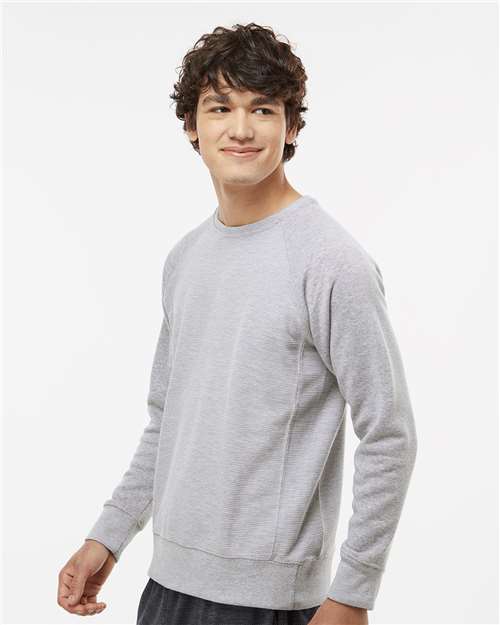 Oxford Ripple Fleece Raglan Crewneck Sweatshirt - 8707