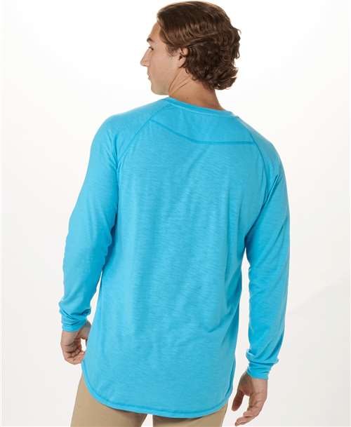 Pacific Blue Henley Long Sleeve T-Shirt - BM3101