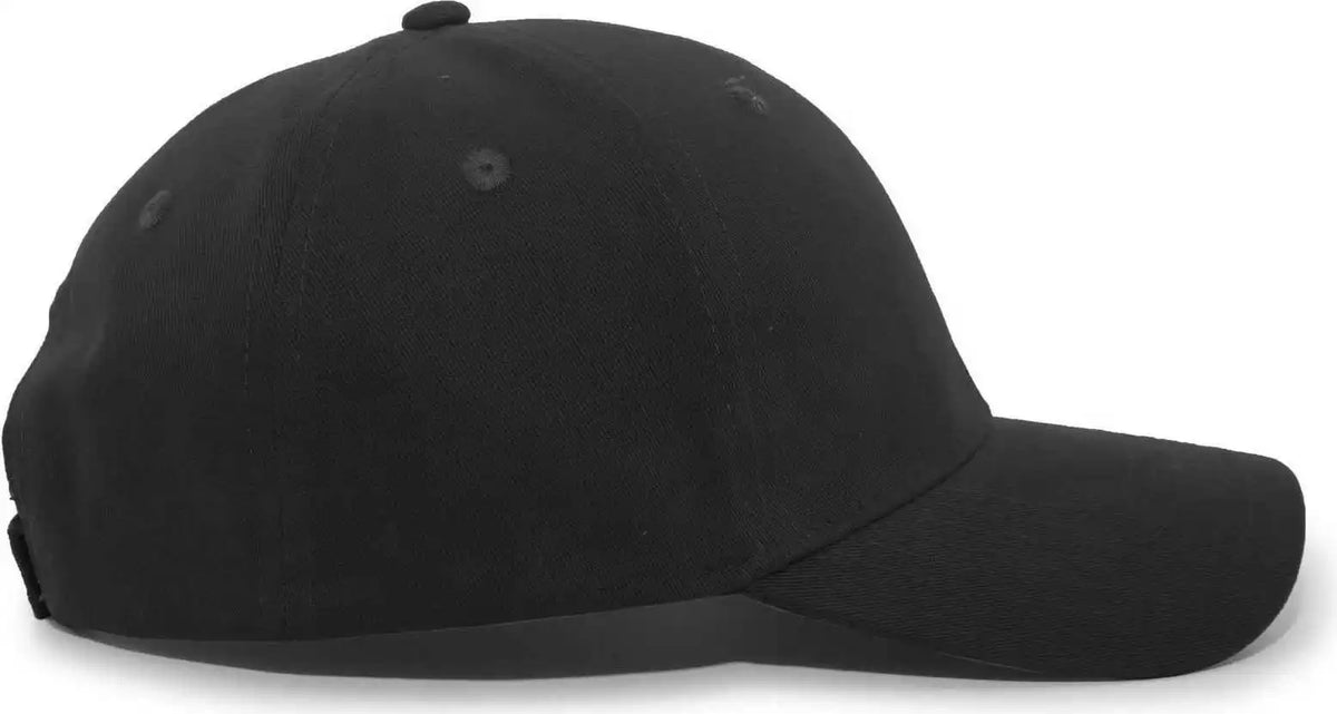 Pacific Headwear 101c Brushed Cotton Hook and Loop Cap Black / 7’’ 7 7/8’’