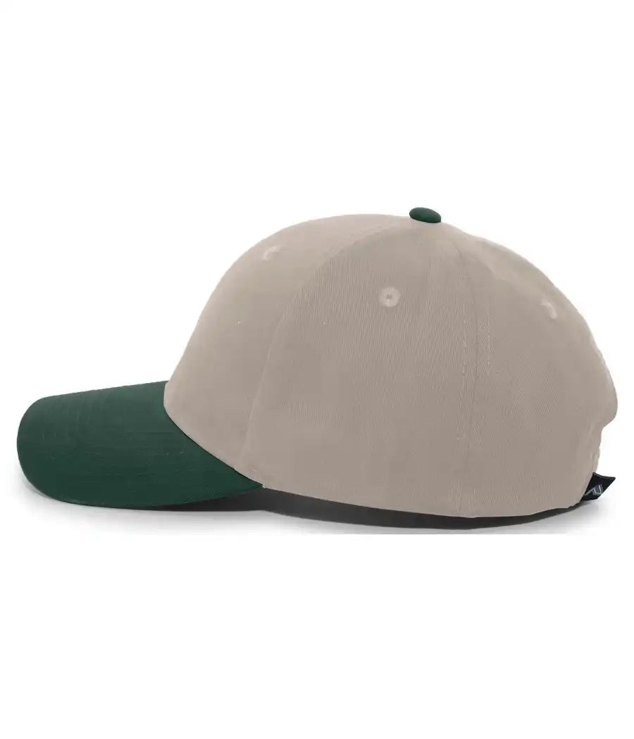Pacific Headwear 101c Brushed Cotton Hook and Loop Cap Khaki Hunter Forest / 7’’ 7 7/8’’