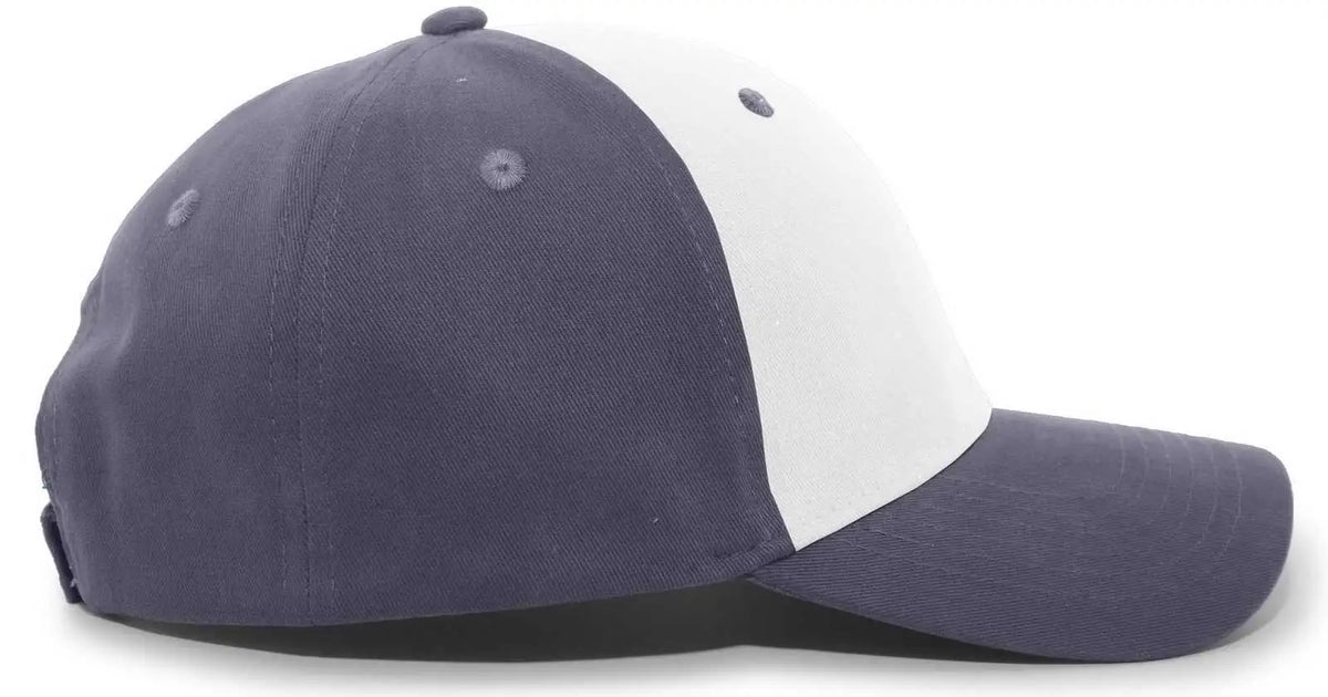 Pacific Headwear 101c Brushed Cotton Hook-and-loop Cap - White Graphite - Dark Gray / 7’’ - 7 7/8’’