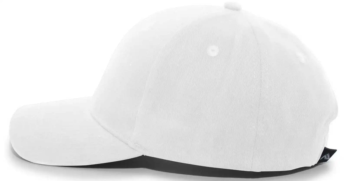 Pacific Headwear 101c Brushed Cotton Twill Hook-and-loop Adjustable Cap - White - 7’’ - 7 7/8’’