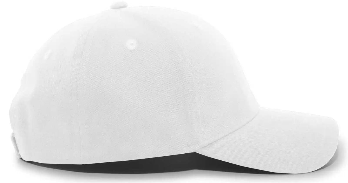 Pacific Headwear 101c Brushed Cotton Twill Hook-and-loop Adjustable Cap - White - 7’’ - 7 7/8’’