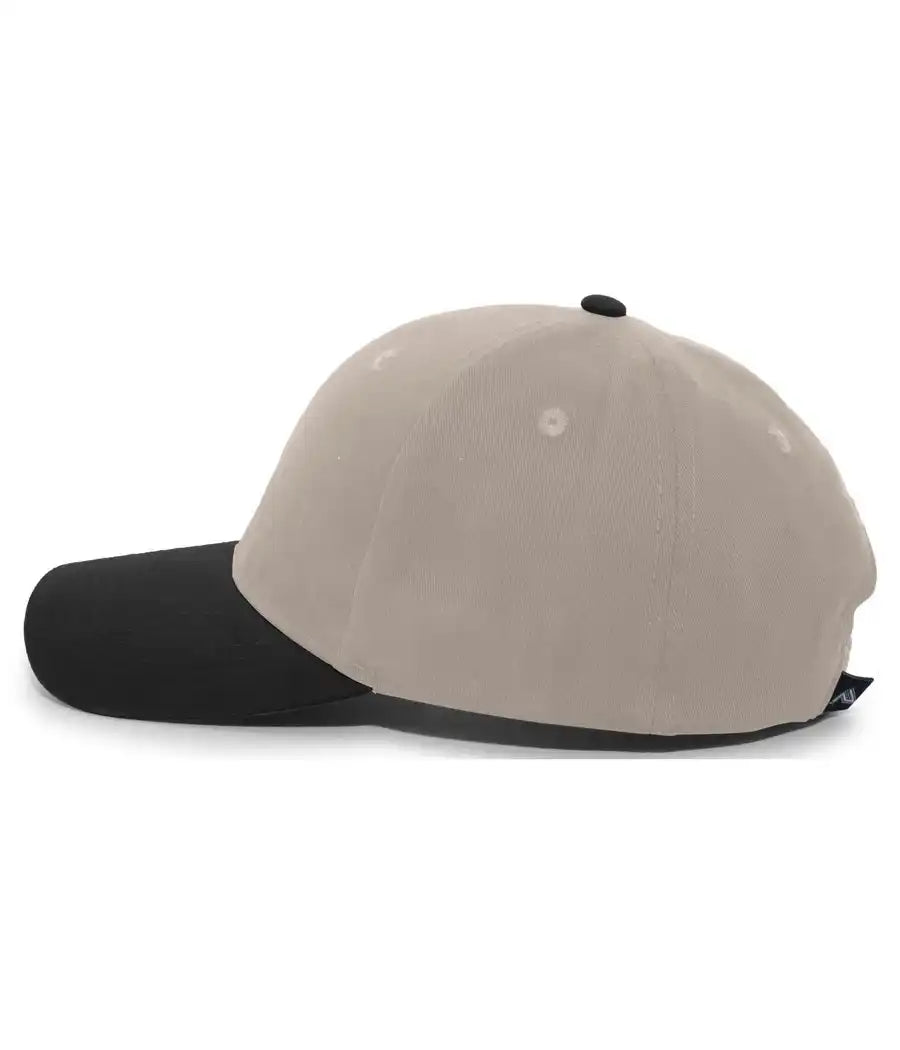 Pacific Headwear 101c Brushed Cotton Twill Hook-and-loop Adjustable Cap - Khaki Black - 7’’ - 7 7/8’’