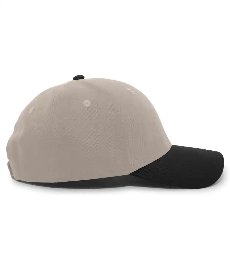 Pacific Headwear 101c Brushed Cotton Twill Hook-and-loop Adjustable Cap - Khaki Black - 7’’ - 7 7/8’’