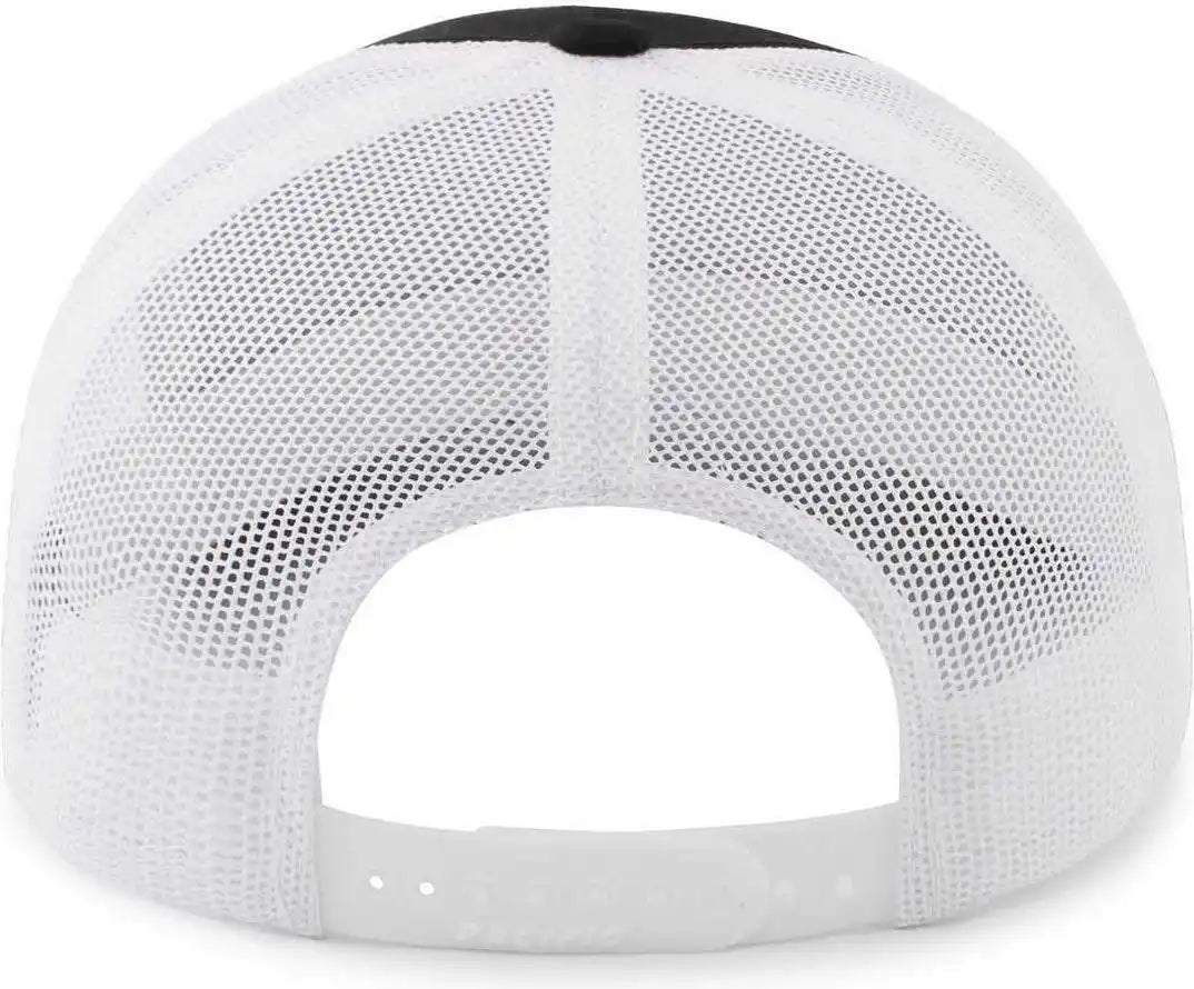 Pacific Headwear 104br Trucker Snapback Braid Cap Black White / 7’’ 7 7/8’’