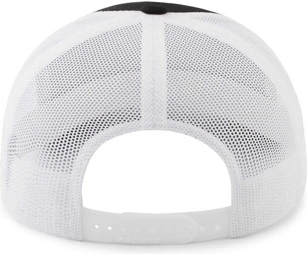 Pacific Headwear 104br Trucker Snapback Braid Cap - Black White - 7’’ - 7 7/8’’