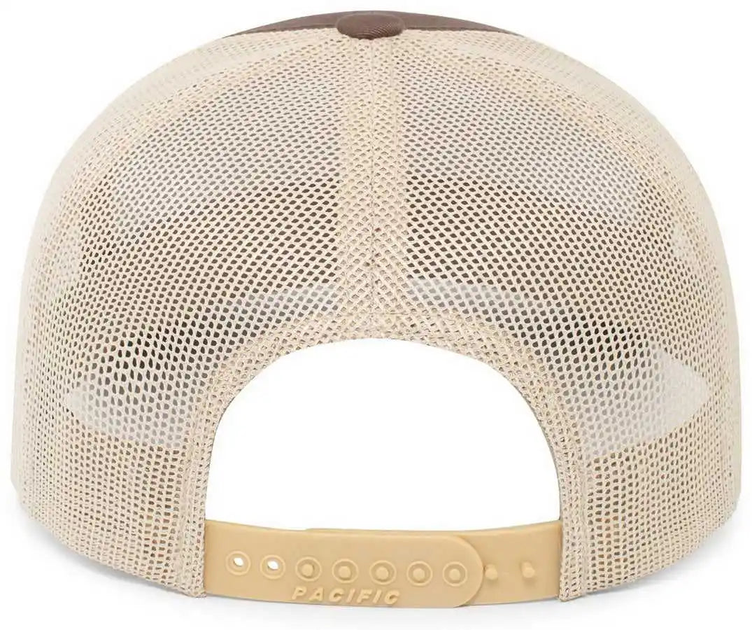 Pacific Headwear 104br Trucker Snapback Braid Cap Brown Khaki / 7’’ 7 7/8’’