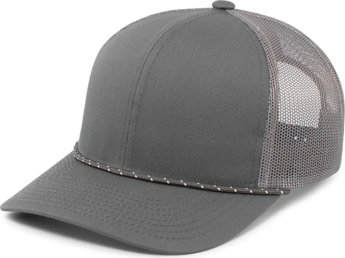 Pacific Headwear 104br Trucker Snapback Braid Cap Graphite Dark Gray / 7’’ 7 7/8’’