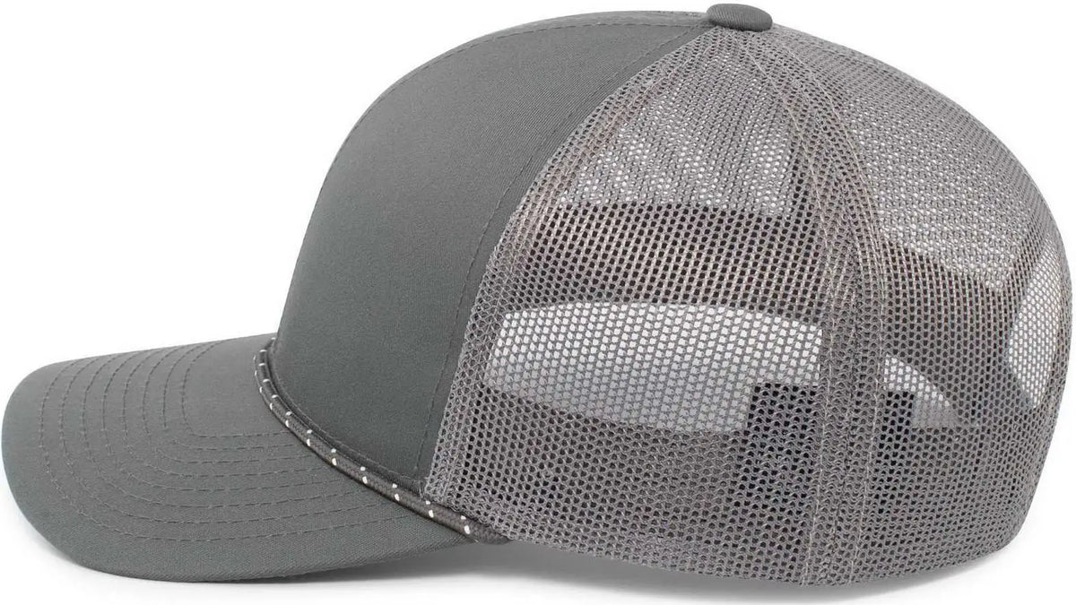 Pacific Headwear 104br Trucker Snapback Braid Cap - Graphite - Dark Gray / 7’’ - 7 7/8’’