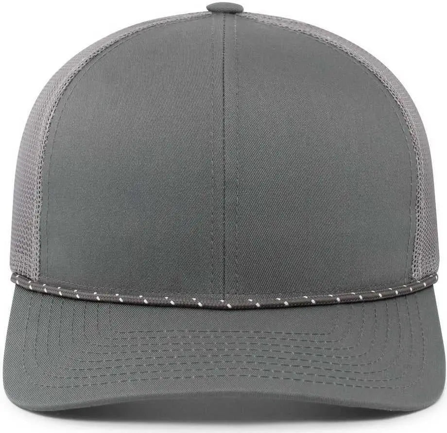 Pacific Headwear 104br Trucker Snapback Braid Cap - Graphite