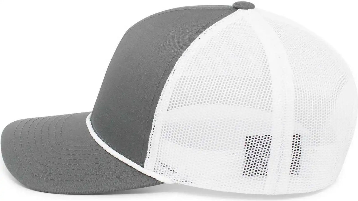 Pacific Headwear 104br Trucker Snapback Braid Cap Graphite White Dark Gray / 7’’ 7 7/8’’