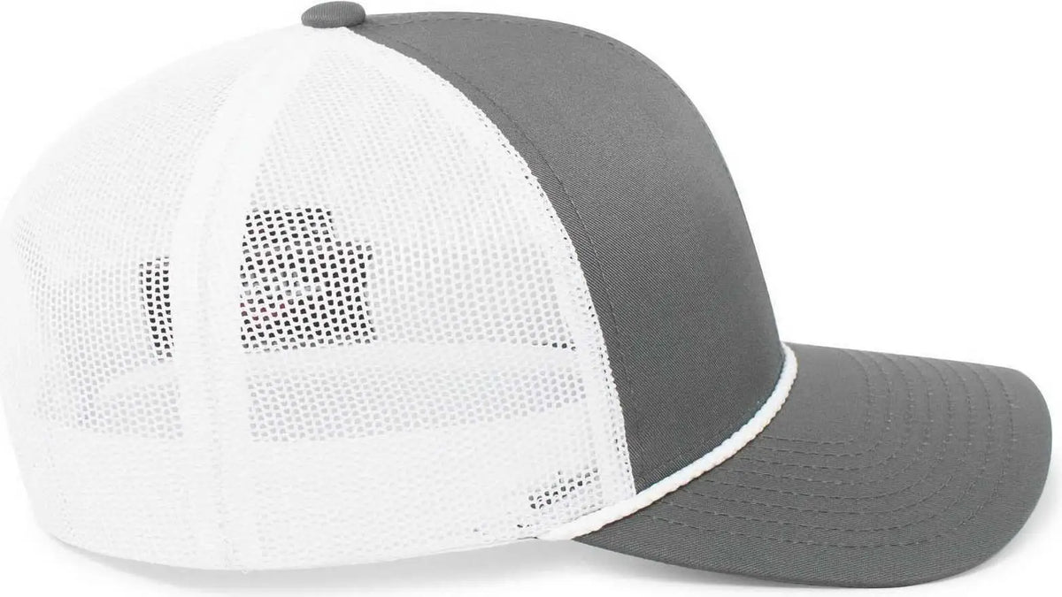 Pacific Headwear 104br Trucker Snapback Braid Cap - Graphite White - Dark Gray / 7’’ - 7 7/8’’