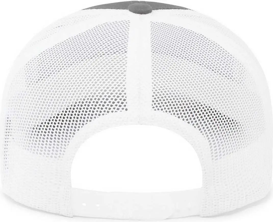 Pacific Headwear 104br Trucker Snapback Braid Cap - Graphite White - Dark Gray / 7’’ - 7 7/8’’