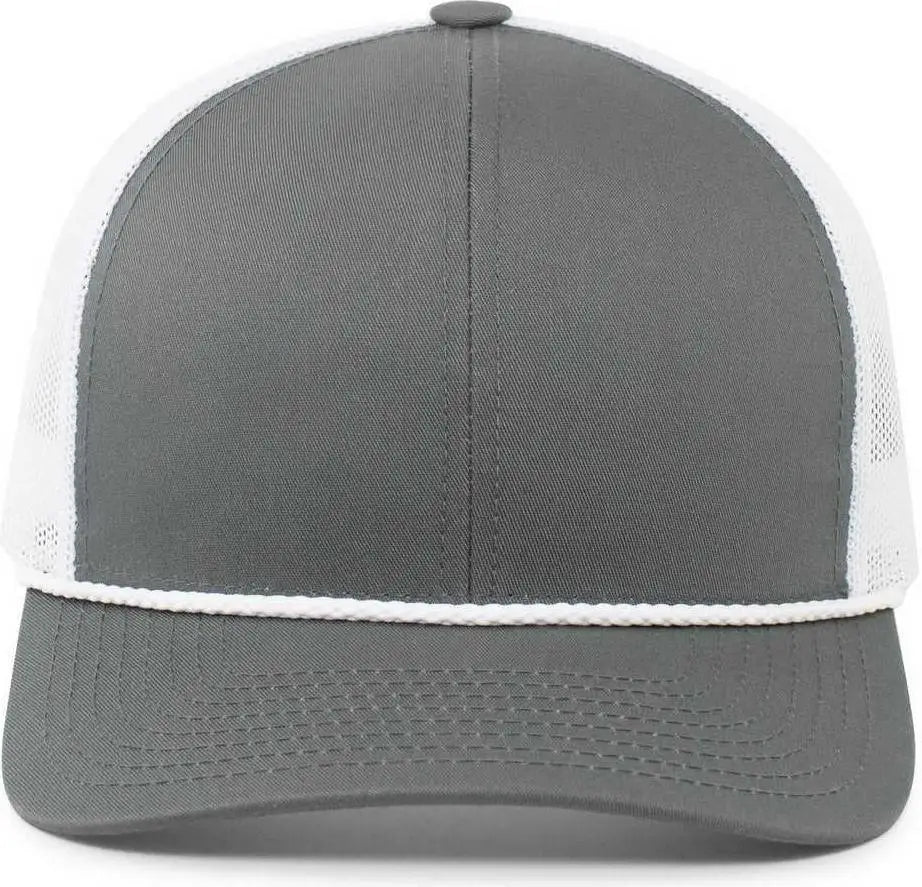 Pacific Headwear 104br Trucker Snapback Braid Cap - Graphite White