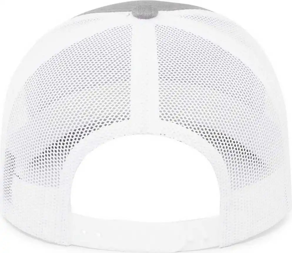 Pacific Headwear 104br Trucker Snapback Braid Cap - Heather Grey White - 7’’ - 7 7/8’’