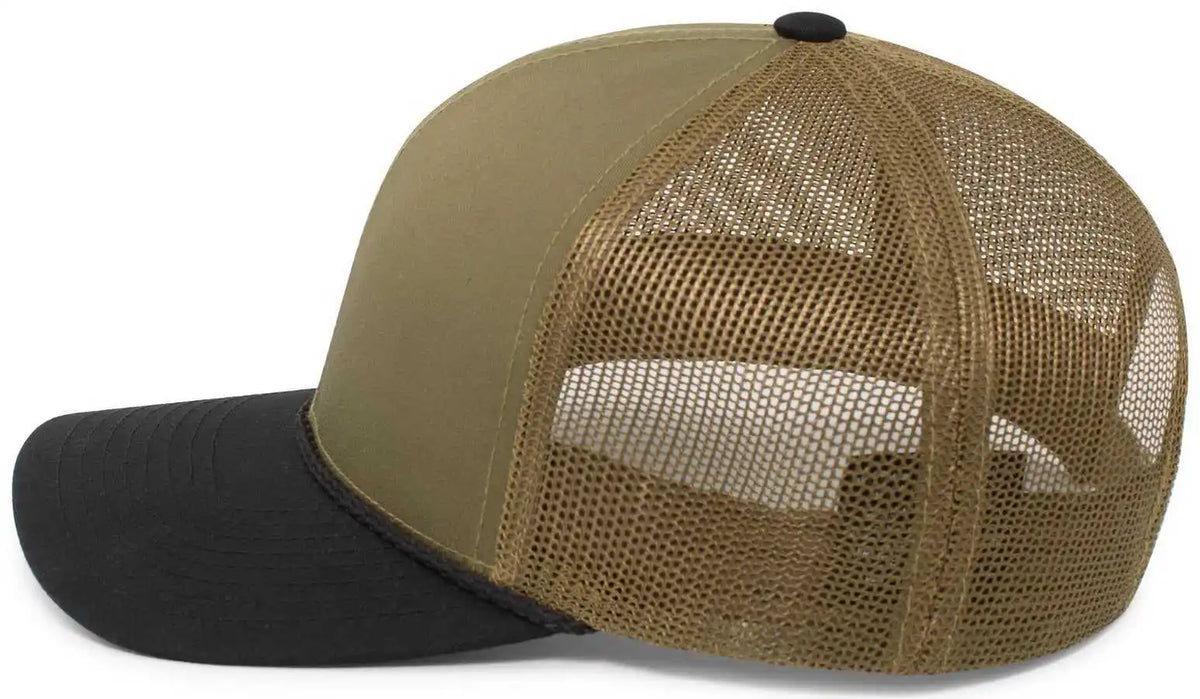 Pacific Headwear 104br Trucker Snapback Braid Cap Moss Green Black Olive / 7’’ 7 7/8’’