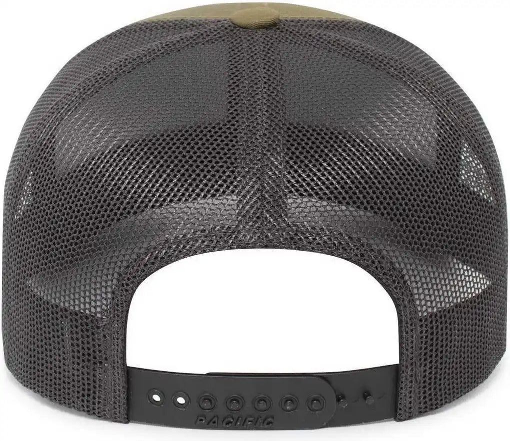 Pacific Headwear 104br Trucker Snapback Braid Cap Moss Green Lt Charcoal / 7’’ 7 7/8’’
