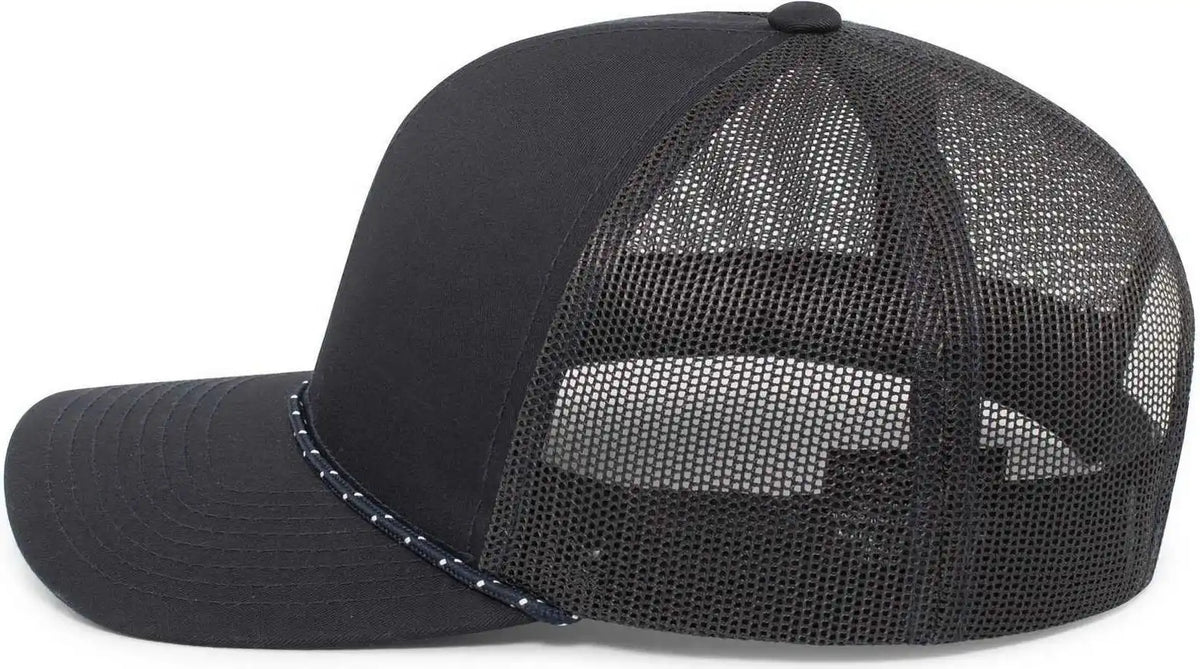 Pacific Headwear 104br Trucker Snapback Braid Cap - Navy - 7’’ - 7 7/8’’