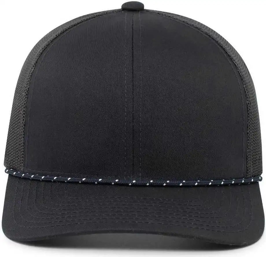 Pacific Headwear 104br Trucker Snapback Braid Cap - Navy - 7’’ - 7 7/8’’