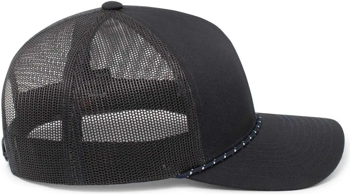Pacific Headwear 104br Trucker Snapback Braid Cap - Navy - 7’’ - 7 7/8’’