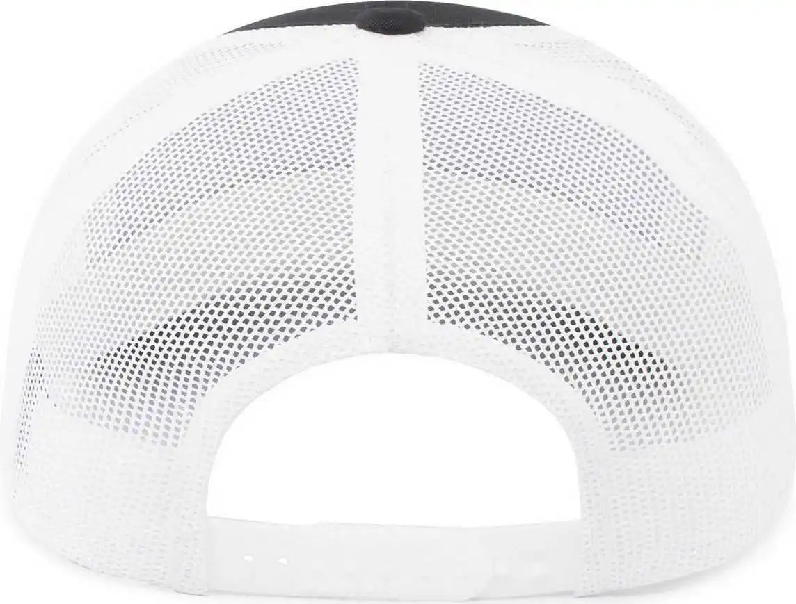Pacific Headwear 104br Trucker Snapback Braid Cap Navy White / 7’’ 7 7/8’’