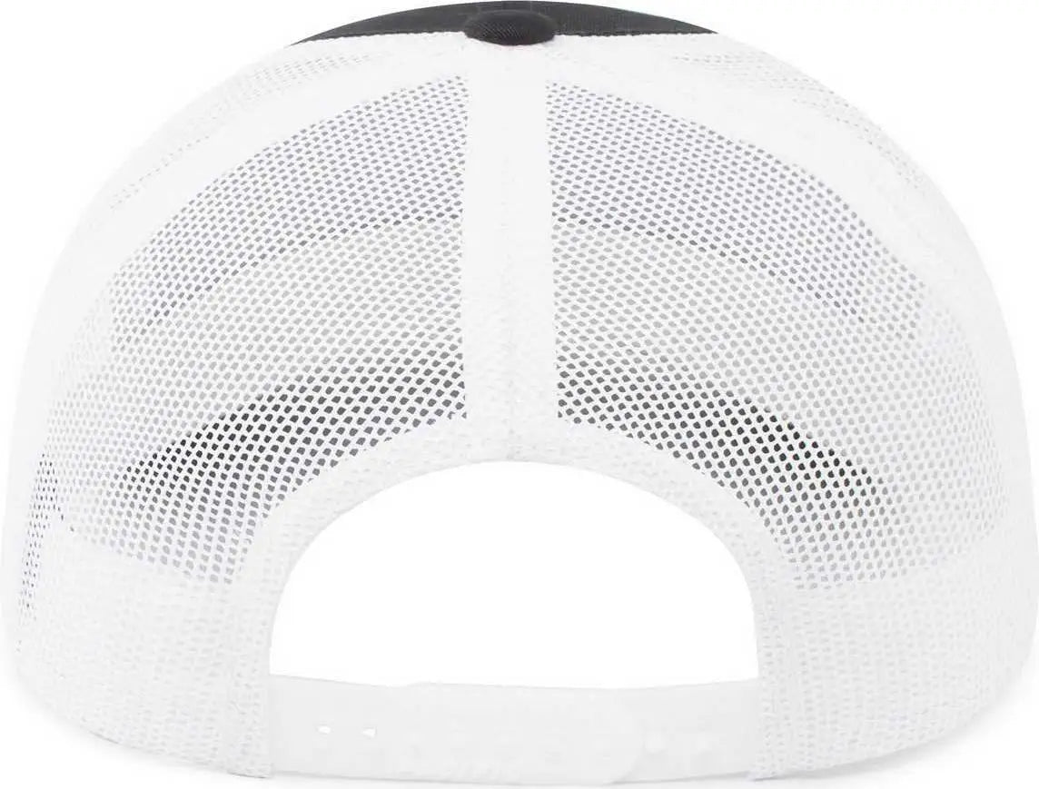 Pacific Headwear 104br Trucker Snapback Braid Cap - Navy White - 7’’ - 7 7/8’’