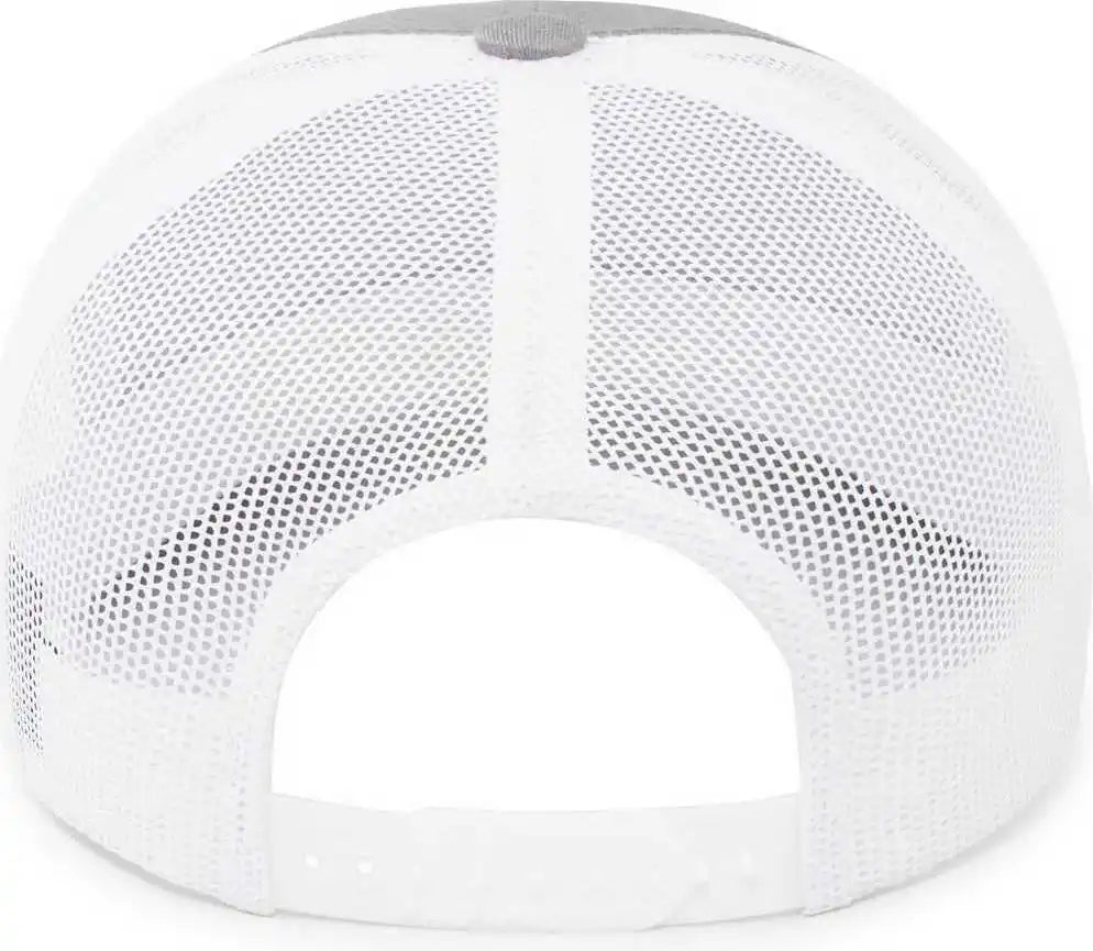 Pacific Headwear 104br Trucker Snapback Braid Cap - Red Heather Grey White - 7’’ - 7 7/8’’